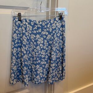 Reformation Sky Blue Floral Skater Skirt